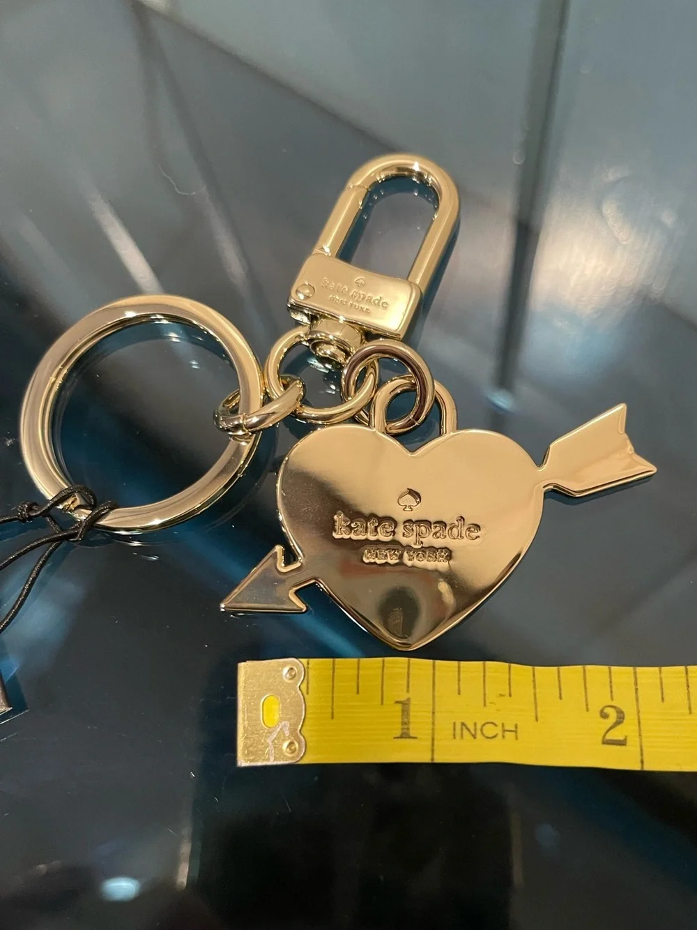 Kate Spade ♠️ Love Shack Red Heart Bag Charm & Green Spade Luggage Tag NWT 2FER - Picture 14 of 15